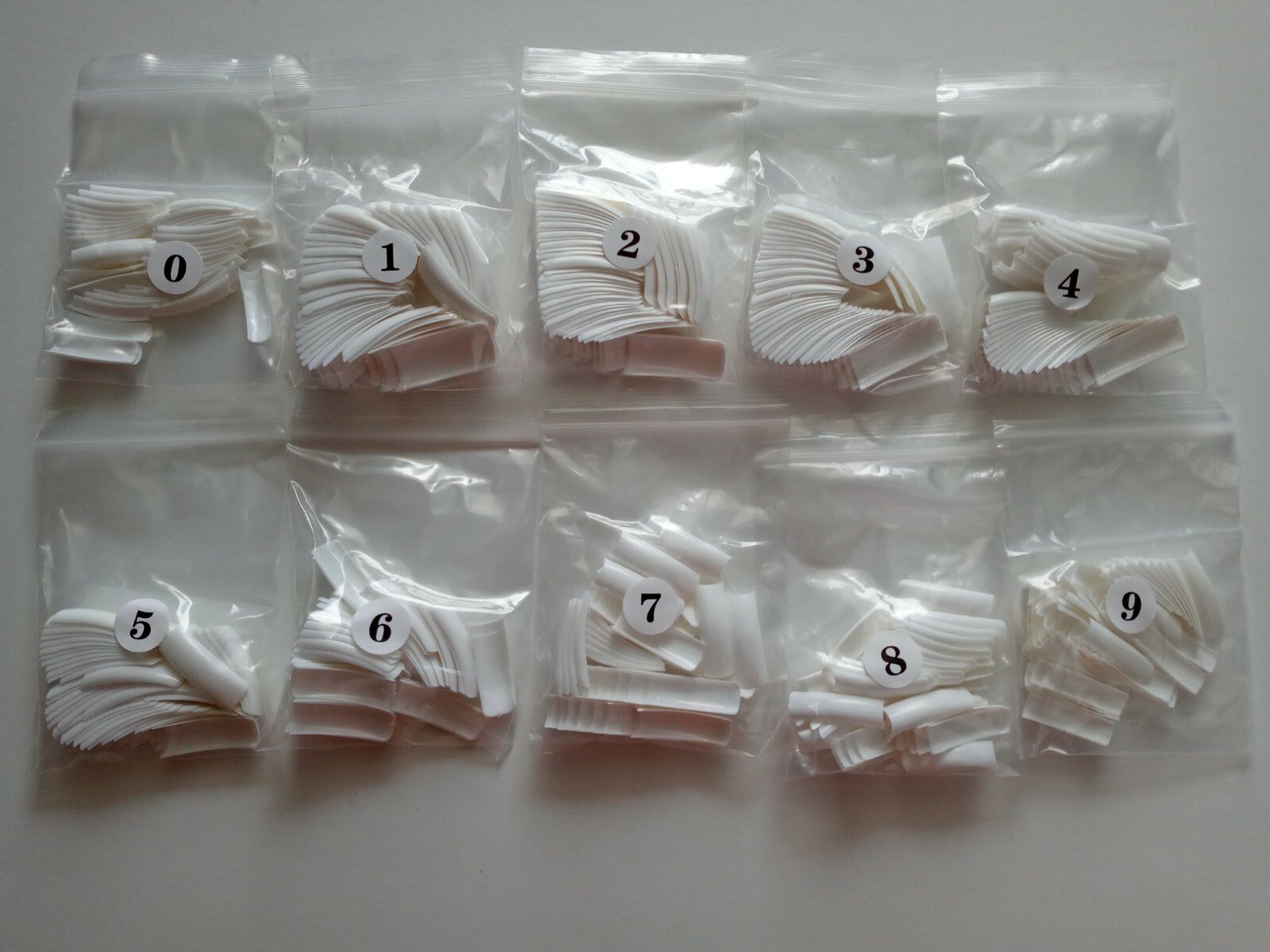 White Color Nail Tips | Size #0 – #9, U.S.A Seller.