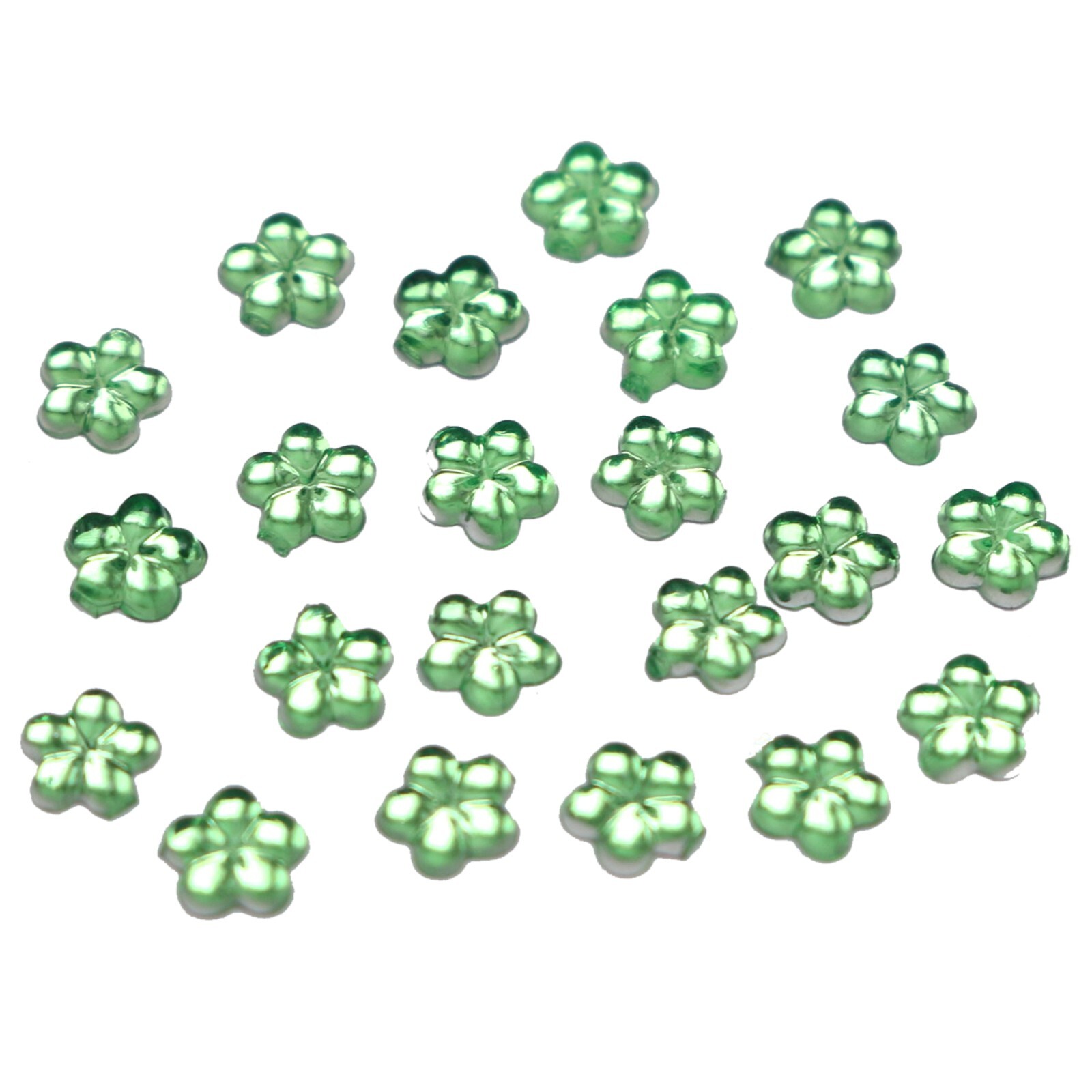 1000 Light green Acrylic FlatBack Mini Flower 4mm Rhinestones Gems Nail Art Tips