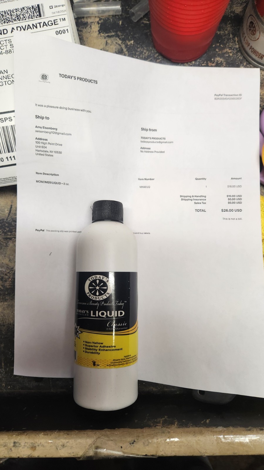 ACRYLIC LIQUID MONOMER PROFESSIONAL ACRYLIC NAIL SYSTEM 1 GALLON/ 128 OZ EMA