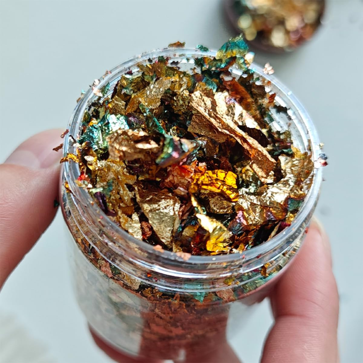 Gilding Flakes Leaf Flakes Gilding Variegated Gold Foils for Art Supplies,Resin,