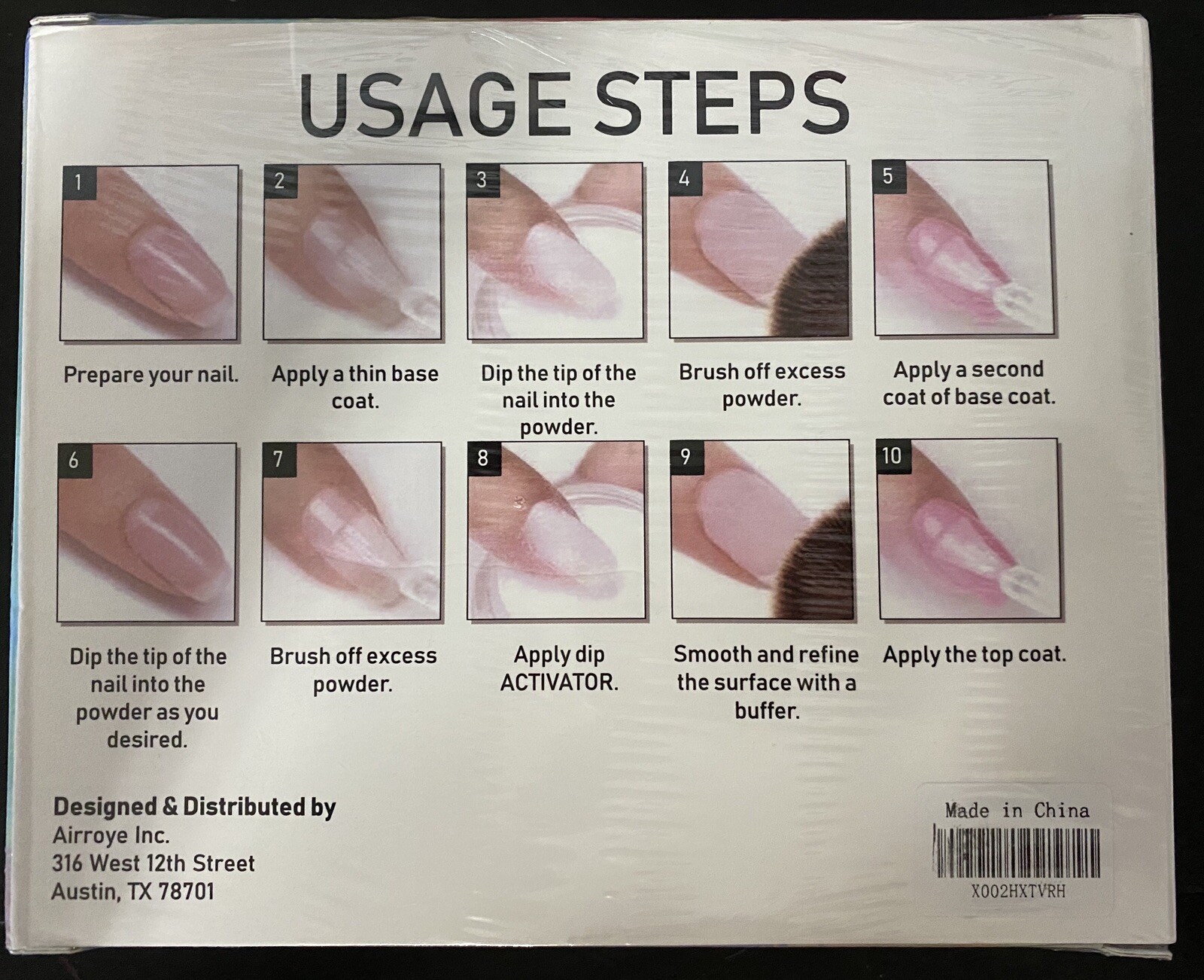 AirroYE Dip Dipping Powder System Starter Kit Acrylic Nails 5 Colors New