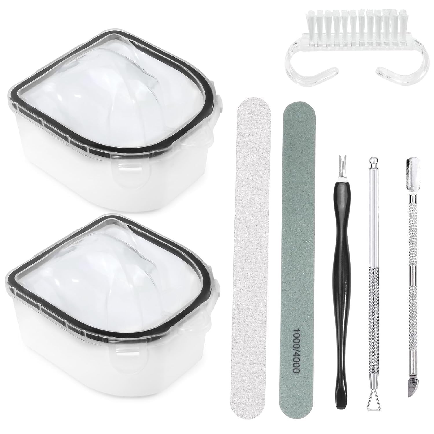 Nail Soaking Bowl, 2 PCS Soak Off Gel Polish Remover Manicure Bowl, Acetone N…