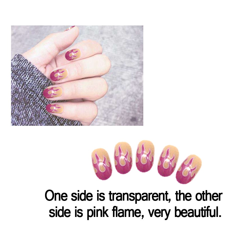 24pcs Manicure Flame Pattern Nail Decoration Patches DIY Plastic Nail Art Decor