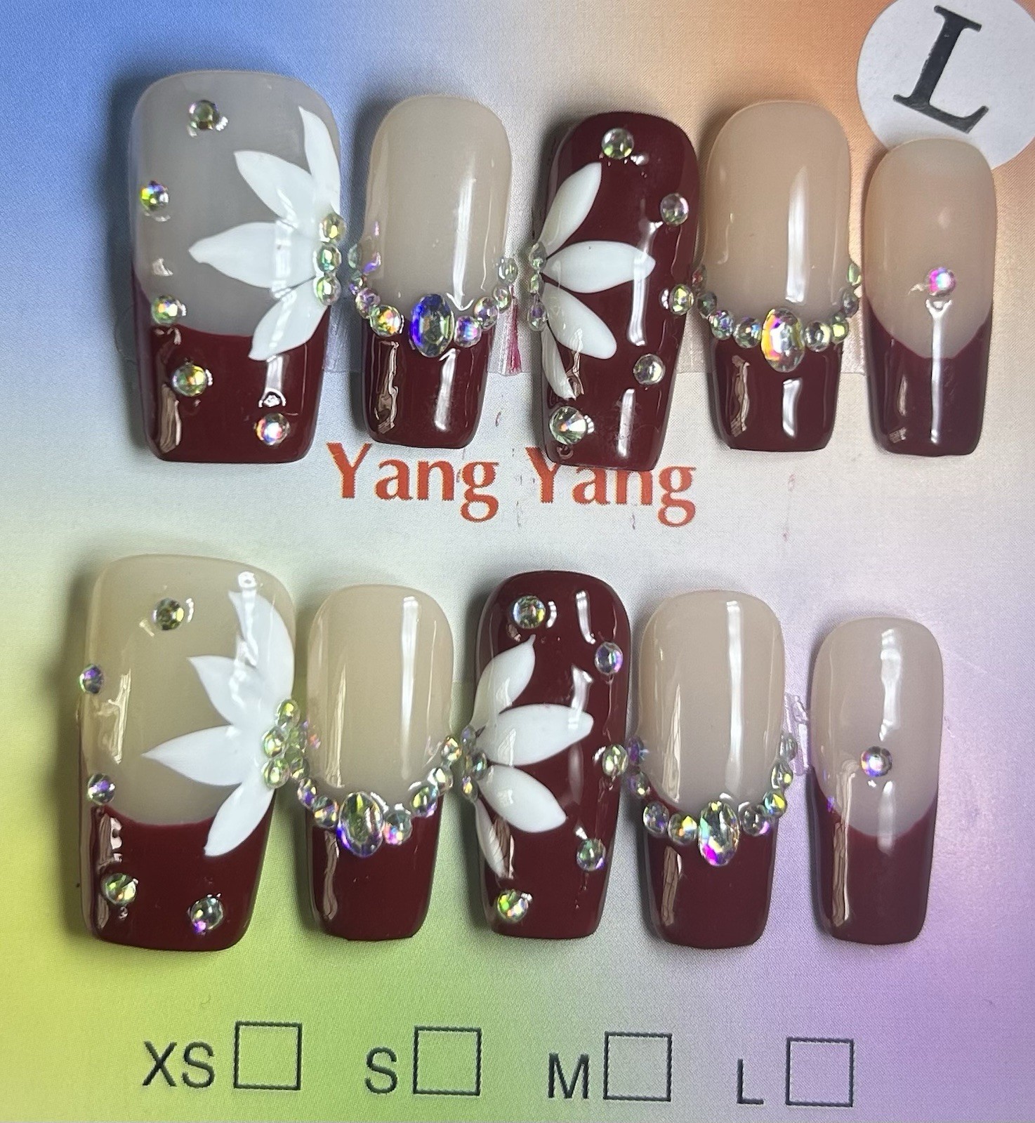 Acrylic Press-On Nails 3D Flowers