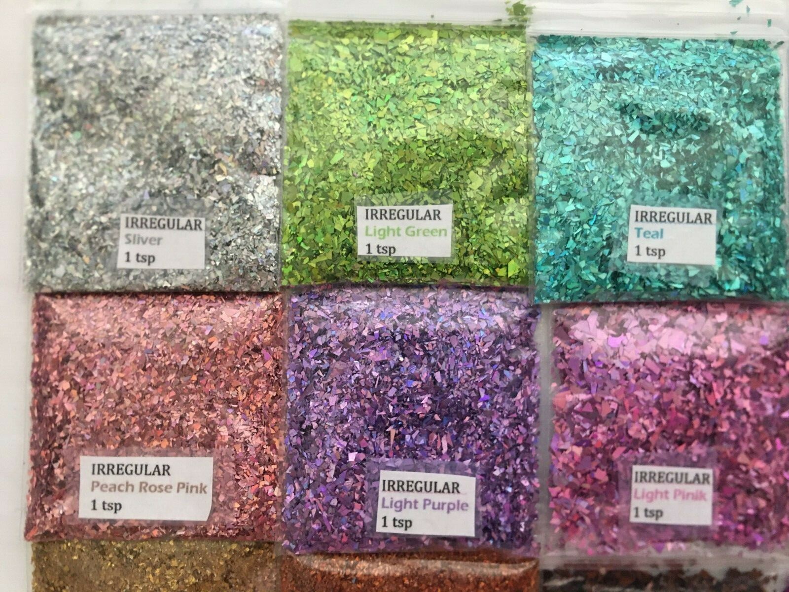 Solvent Resistant IRREGULAR shape Glitter U Choose Color Nail Art Face Crafts