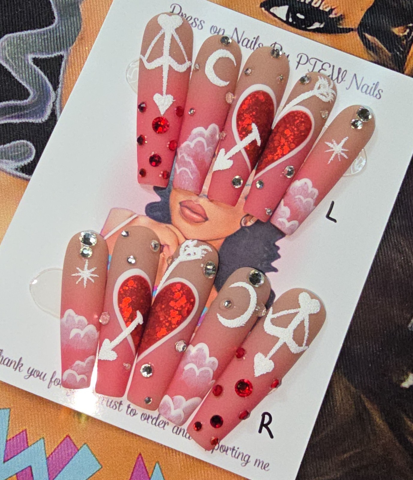 Handmade Gel Press On Nails, Small Size 2,5,4,6,9 XL Long Coffin
