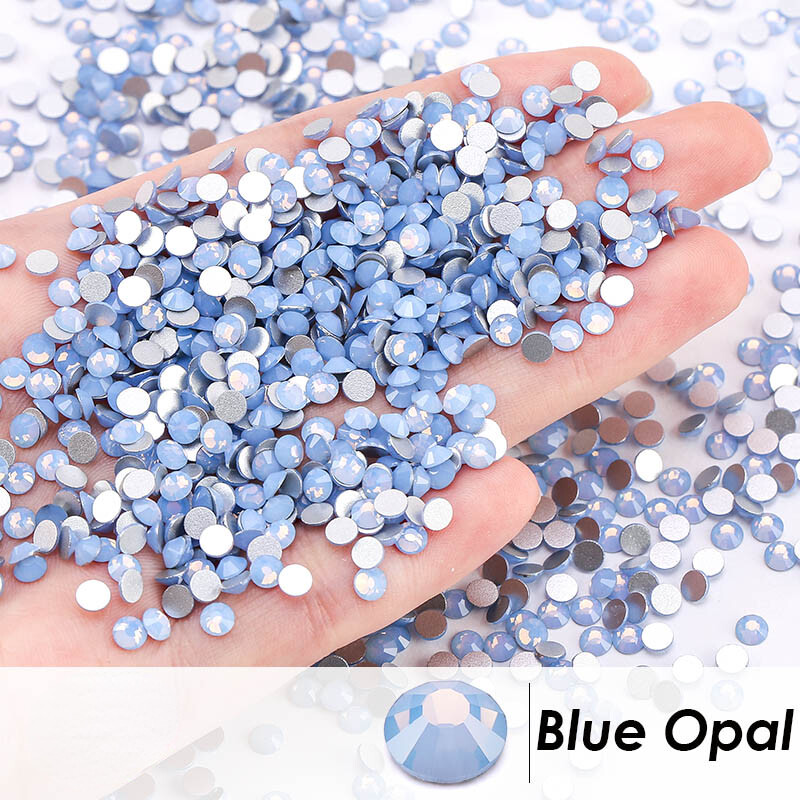 1440pcs Opal Color Rhinestones Crystal Flatback Round Glass Gems Nail Art Decor
