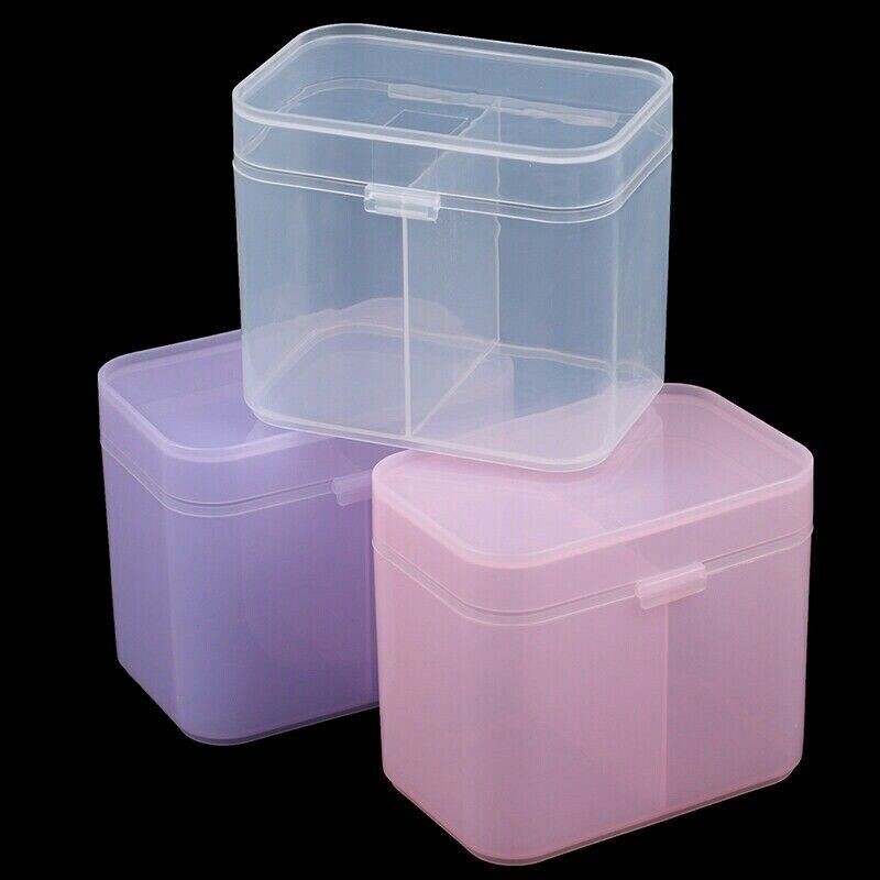 Nail Art Material Cotton Pads Tools Brush Grids Storage 2 Grids Container Wipes