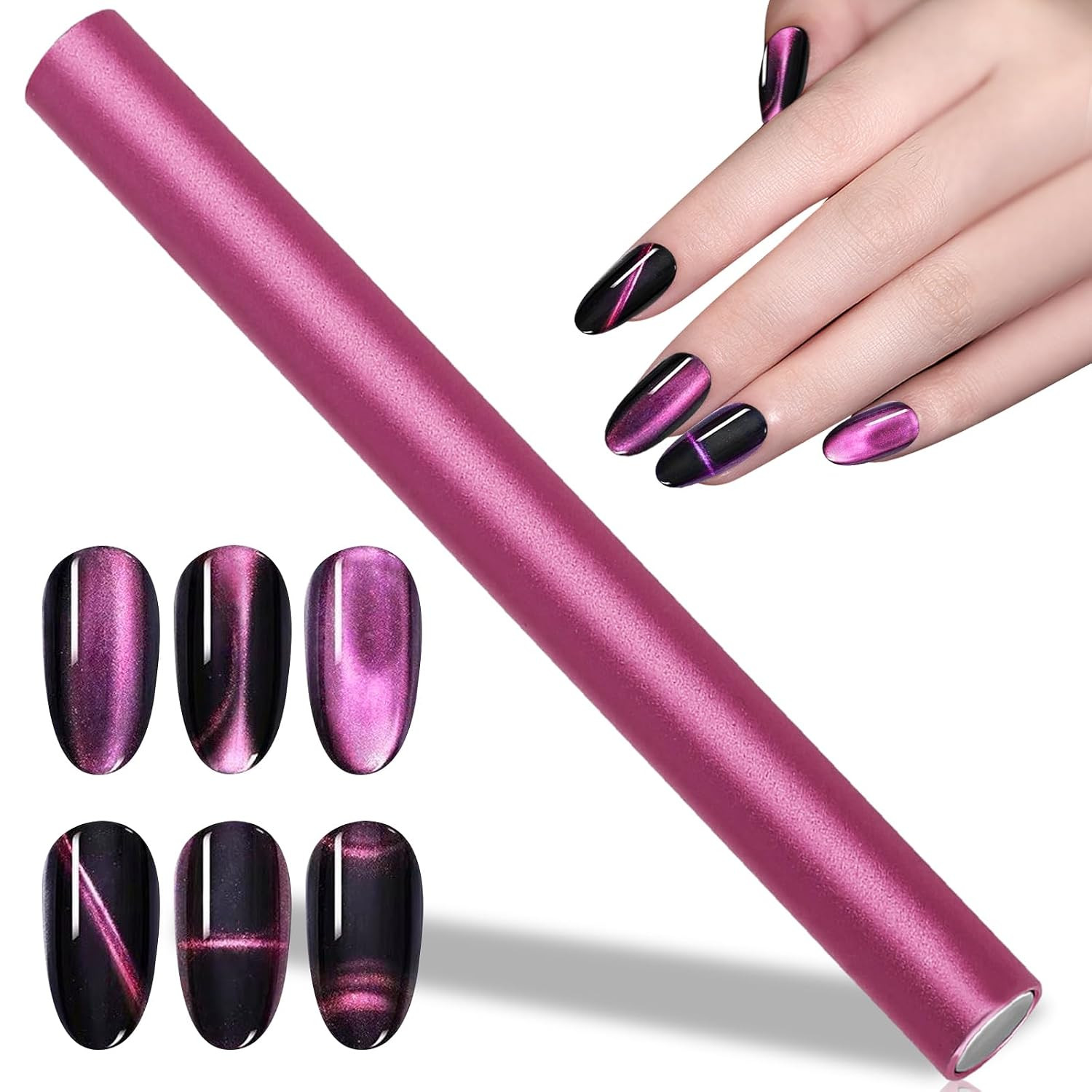 Nail Magnet Tool,Super Long Double-Head Nail Magnet Pens Magnet Stick 3D Magneti
