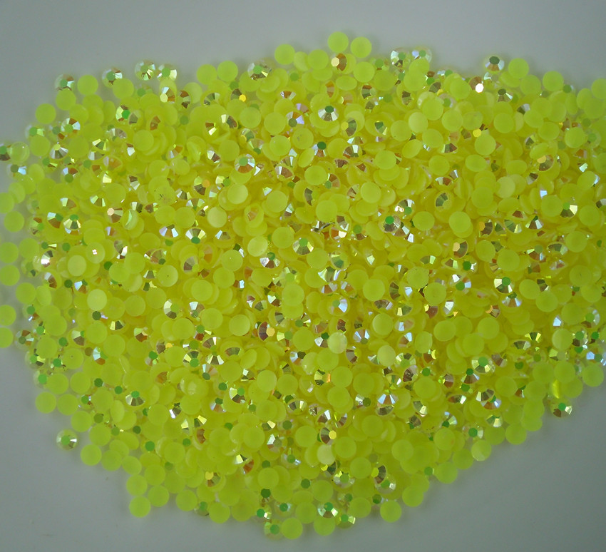 SS12 faceted jelly AB resin crystal 3mm round flatback nail art rhinestones glue