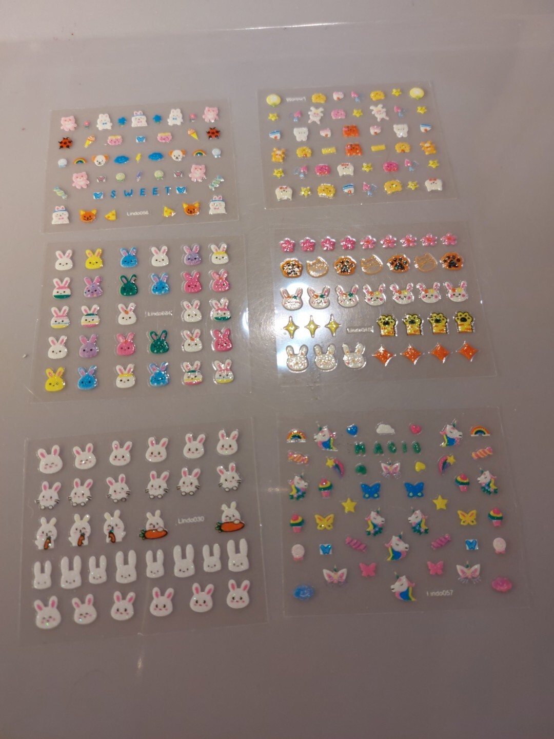 6 X Small Sheets Of Cute Nail Art Stickers (Dn220) New