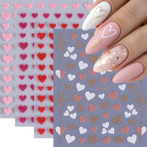 Valentine’s Day Nail Art Stickers Valentines Nail Stickers Heart Bow Style-33