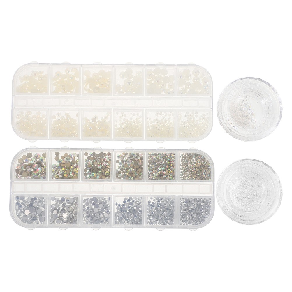 4 Boxes Flatback Ab Crystals Rhinestones Gems For Nail Art And Face Jewels