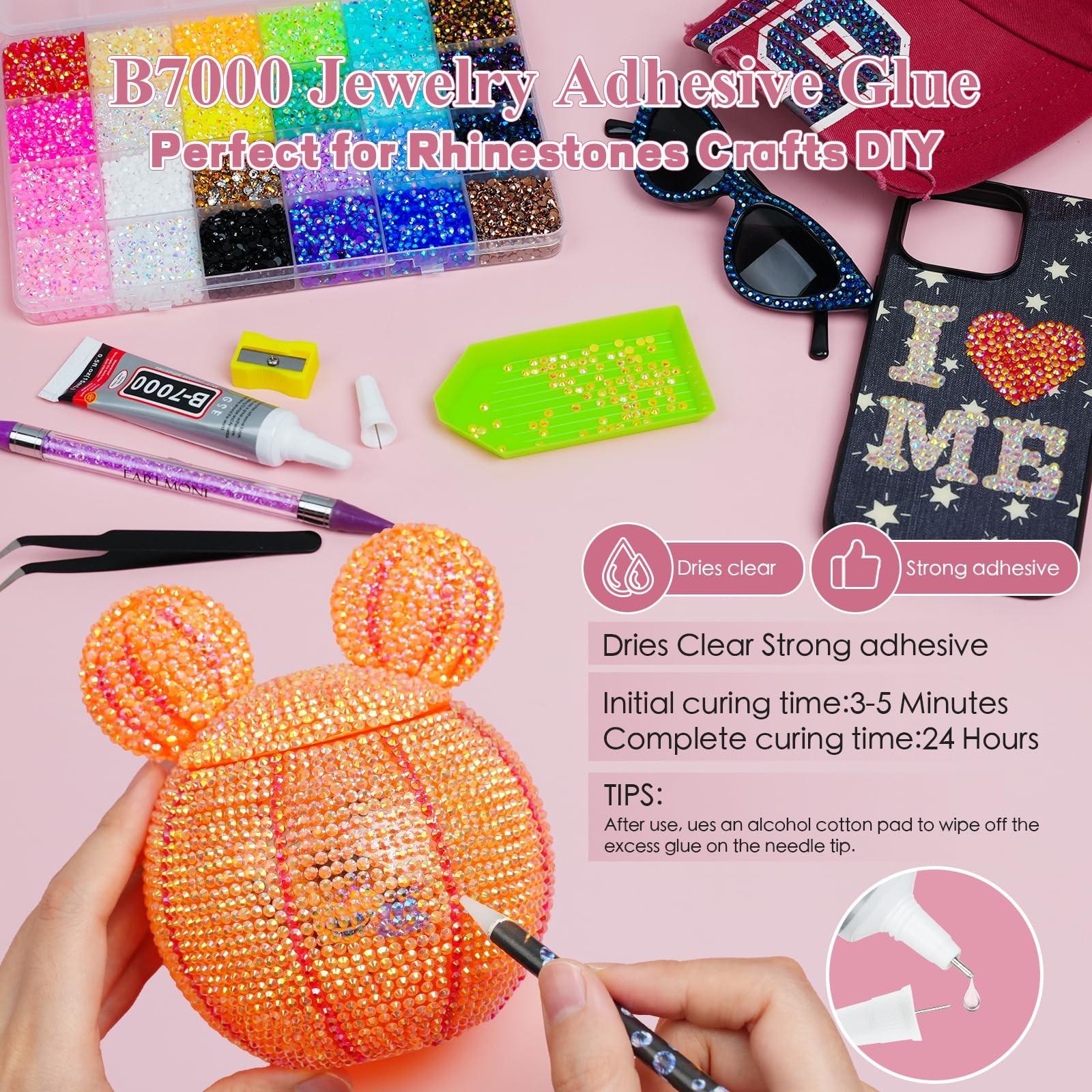 30000Pcs Resin Jelly Rhinestones for Bedazzling, EARLMONI Flatback Gems Bedaz…