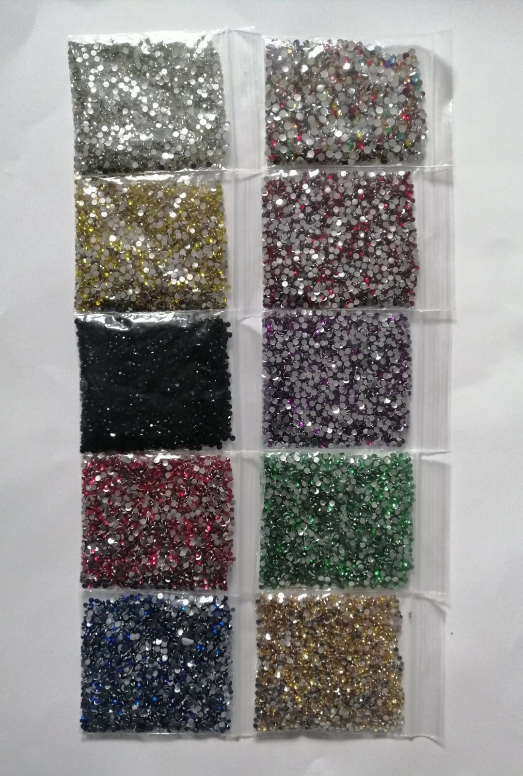 10000 Rhinestone Mix, 3mm, Crystal Flat Back, 9 colors, Nail Art wholesale UK