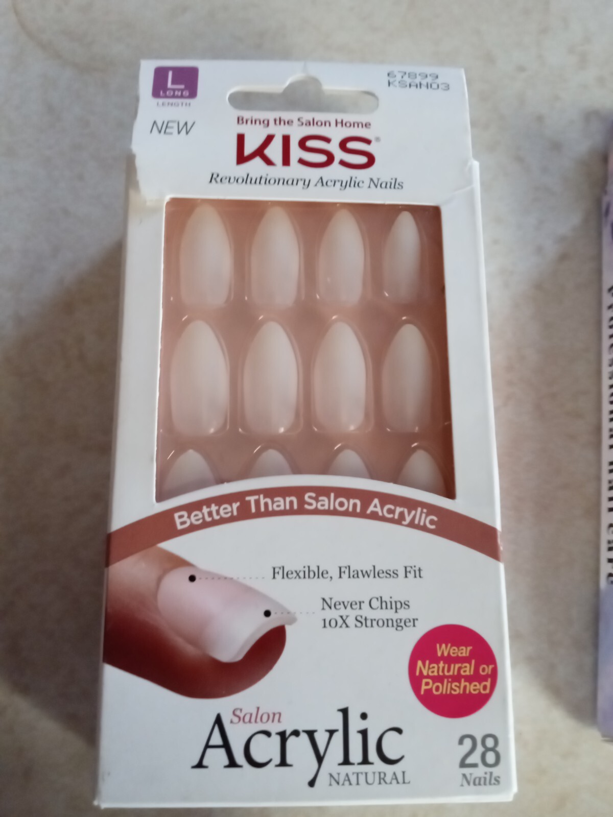 Lot of Four New- 2 Square 2 Oval W/ 2 Natural 2 Colored Press On Nails (No Glue)