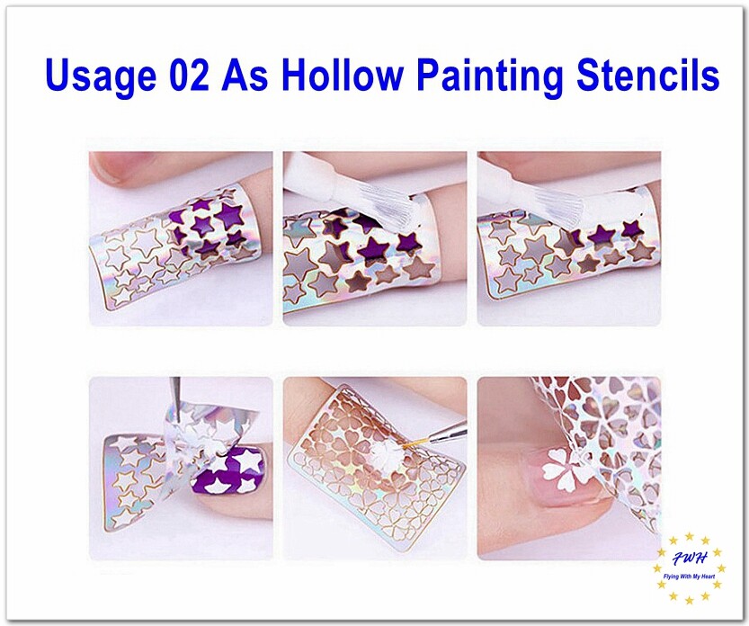Stars Heart 2 Usages Painting Stencils OR Normal Stickers Flower Stripes Plaid