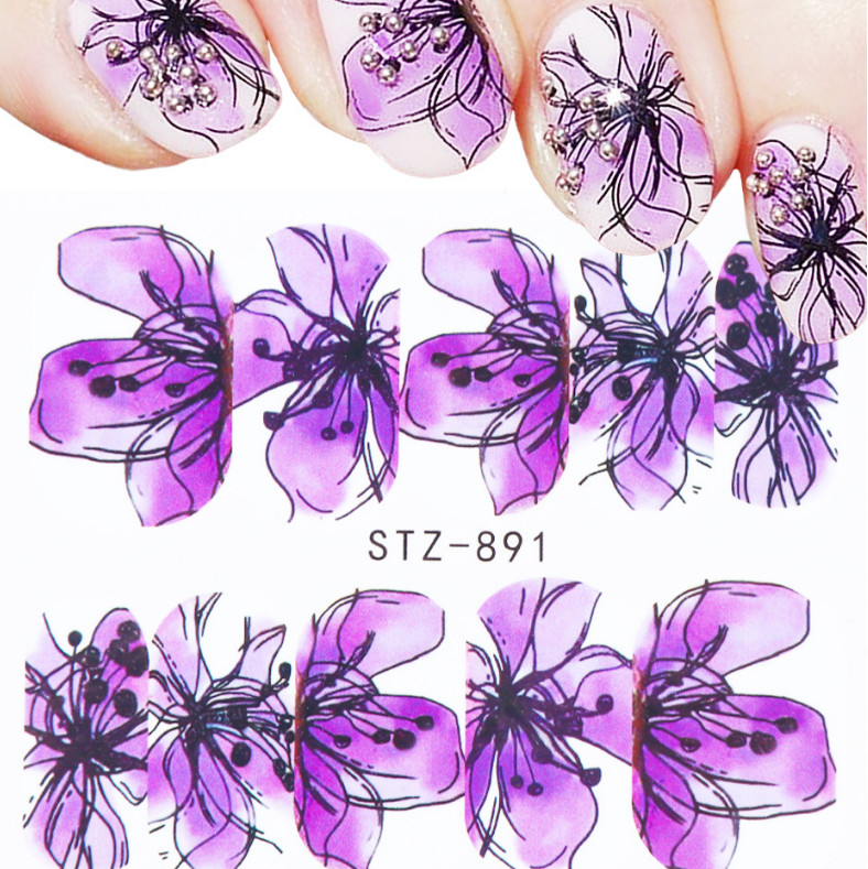 Nail Art Sticker Water Decal Owl Flower Decoration Slider Polish Foil Paper NS26