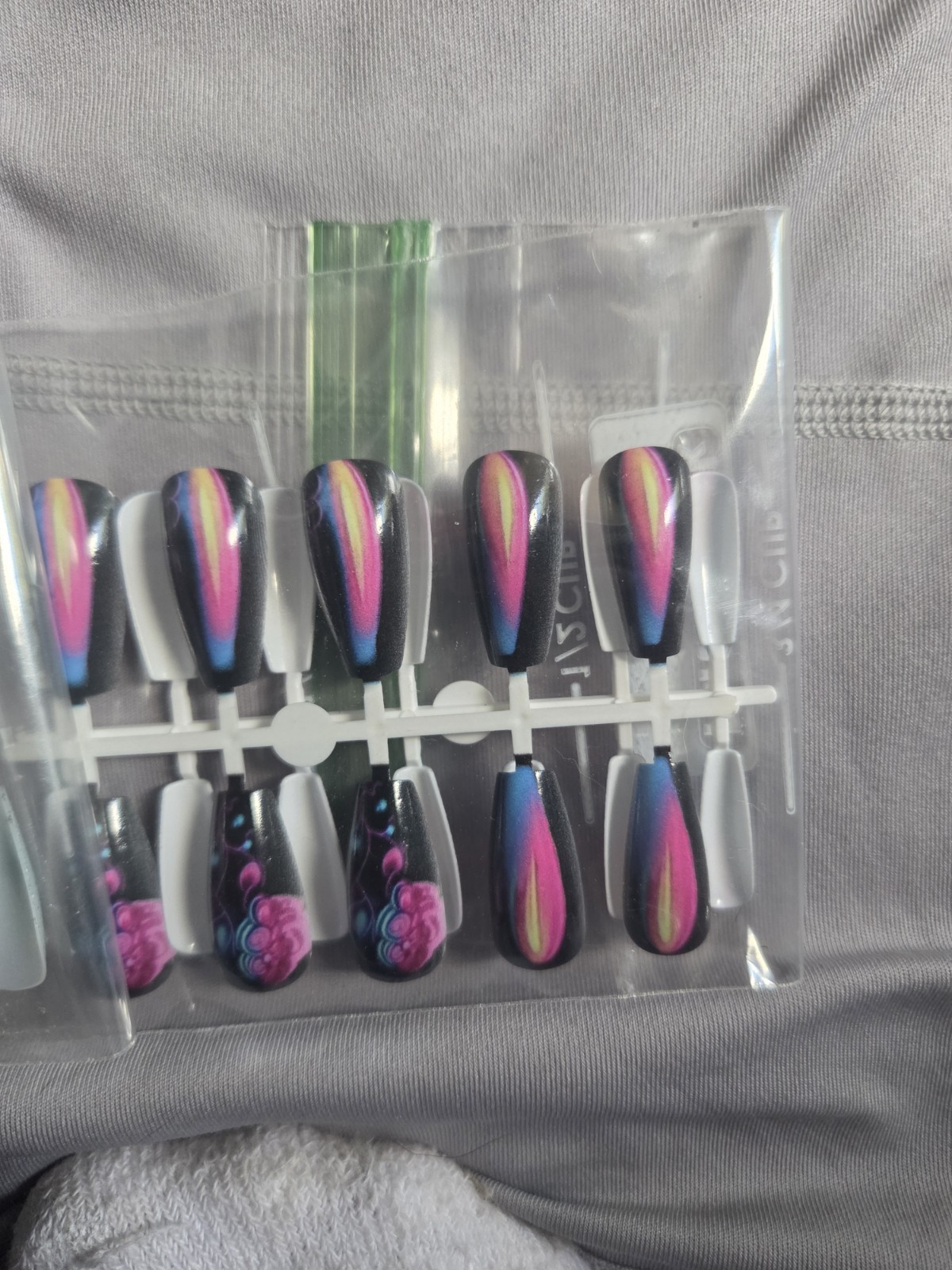Assorted Press-On Nails Medium Handmade Multicolor Plastic