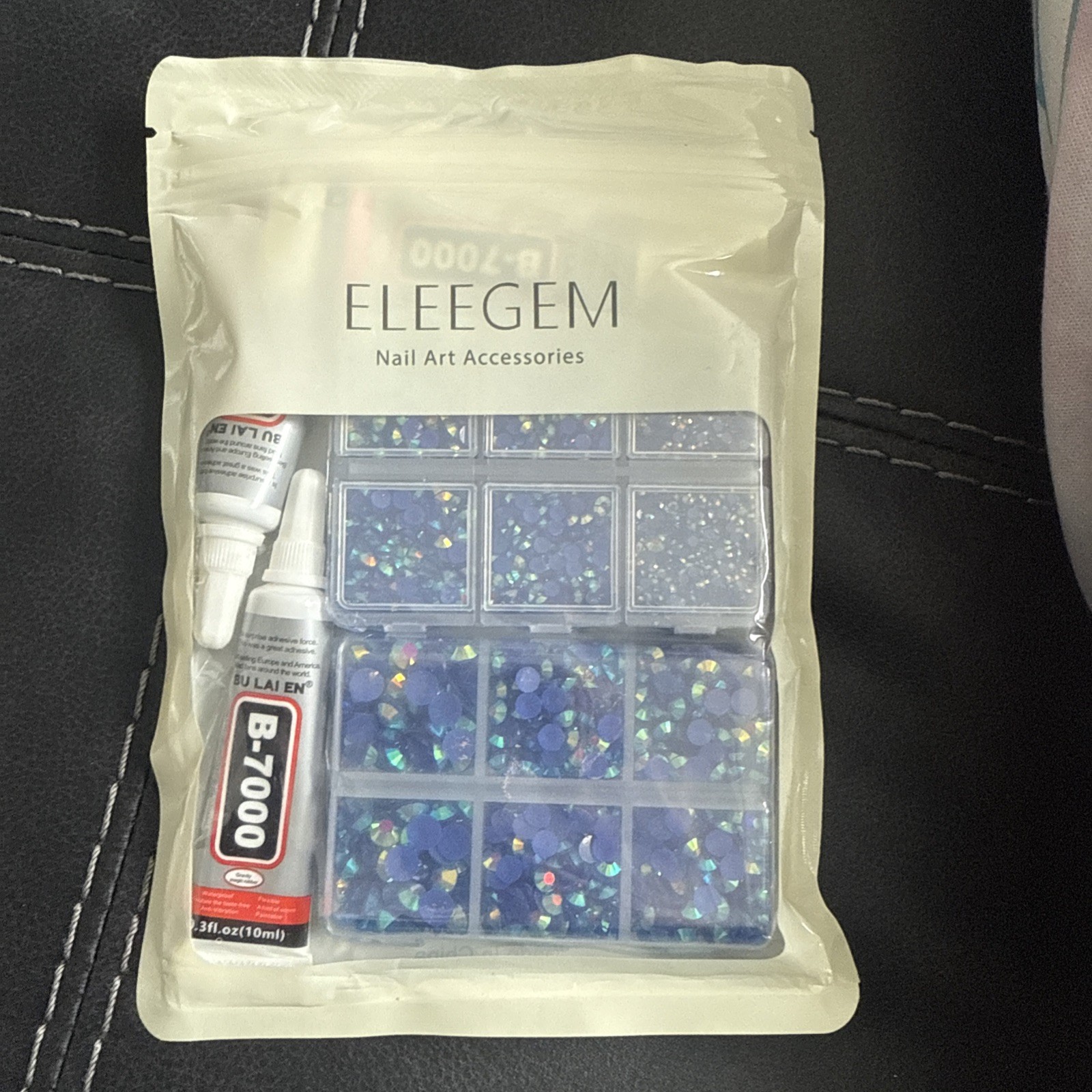 Resin rhinestone kit for crafts, 8400 pieces of blue AB Jelly rhinestones with