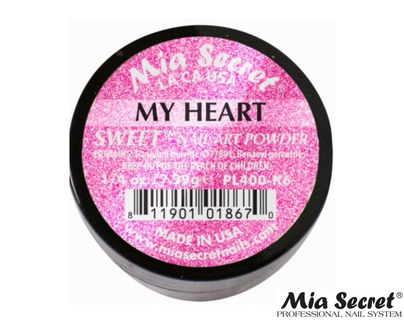 MIA SECRET Nail Art Powder 1/4oz-My Heart (SWEET COLLECTION)