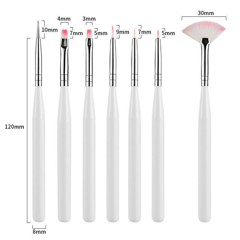 8/20 PCS Nail Art Pen Dotting Painting Drawing UV Gel Liner Polish Brush Tools