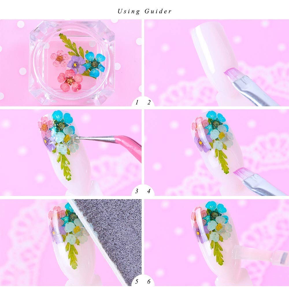 KISSBUTY 12 Colors Dried Flowers for Nail Art, 60pcs Mini 1 Count (Pack of 1)