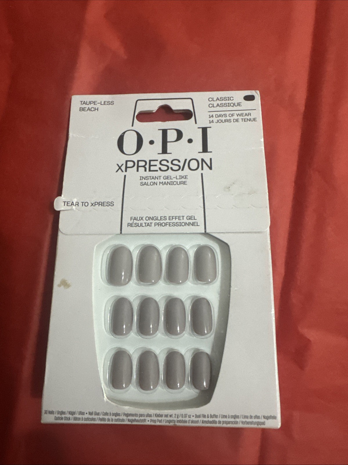 OPI XPress On Instant Gel Like Nails Taupe Less Beach Classic Salon Manicure