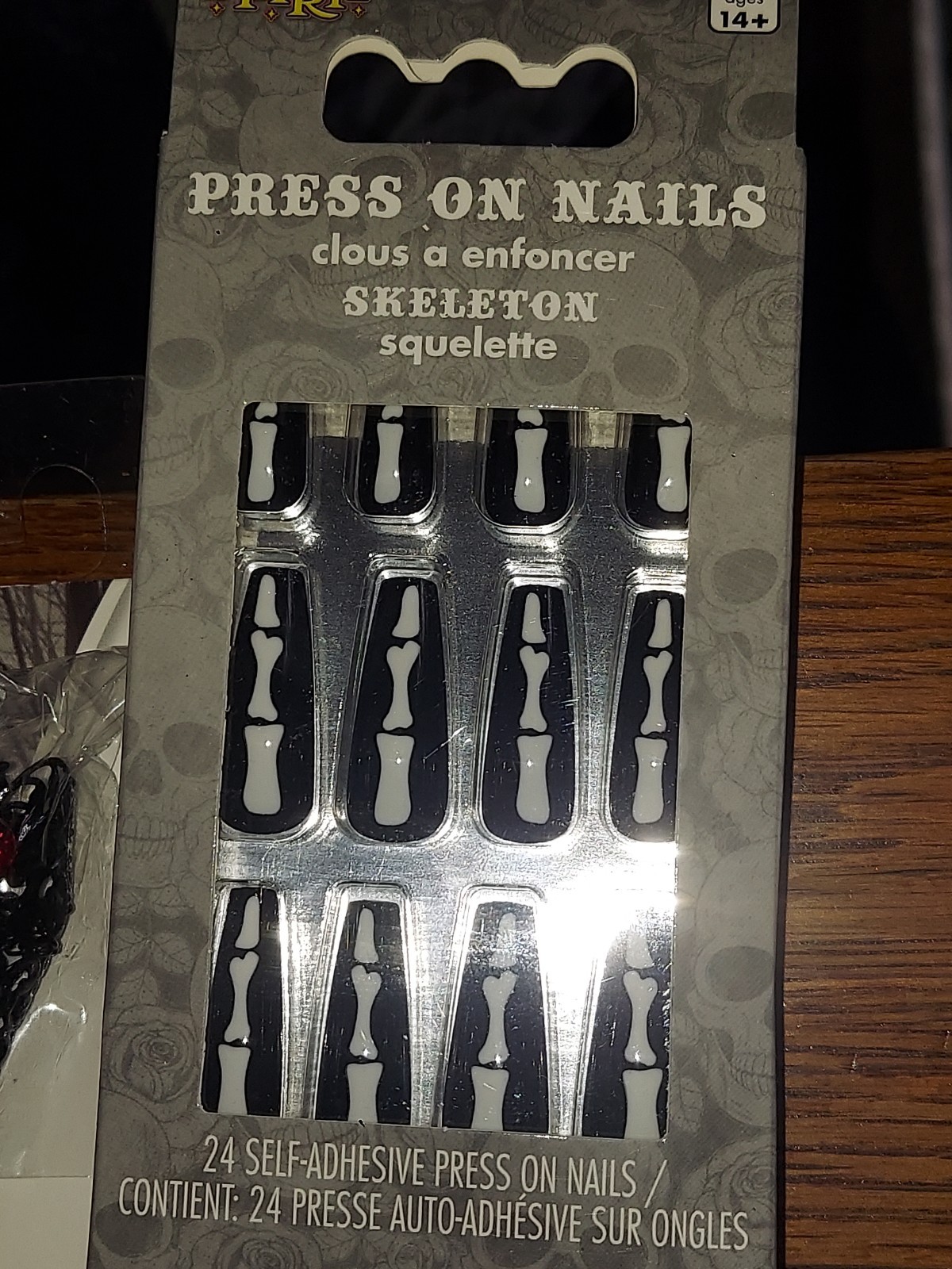 Vampire Rings 2 Packs Of Press On Nails black Skeleton Lot