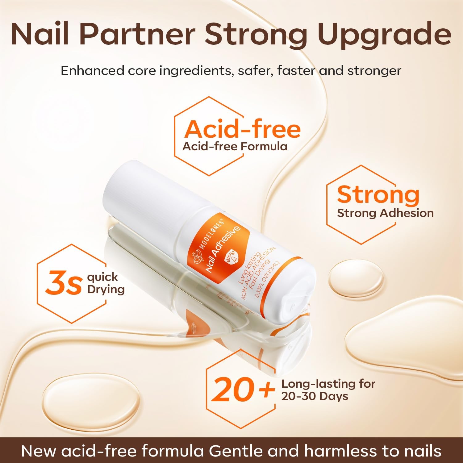 Modelones Nail Glue for Press Ons, Press On Nails and Acrylic Nails, 10 ML Su…