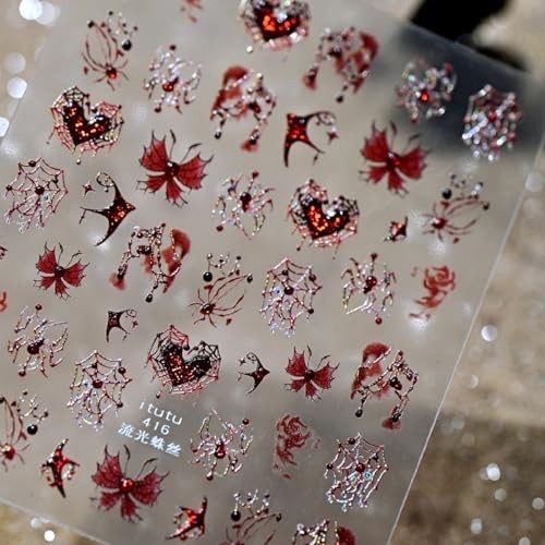 Halloween Nail Stickers for Nail Art 5D Red Halloween Stickers Style 7