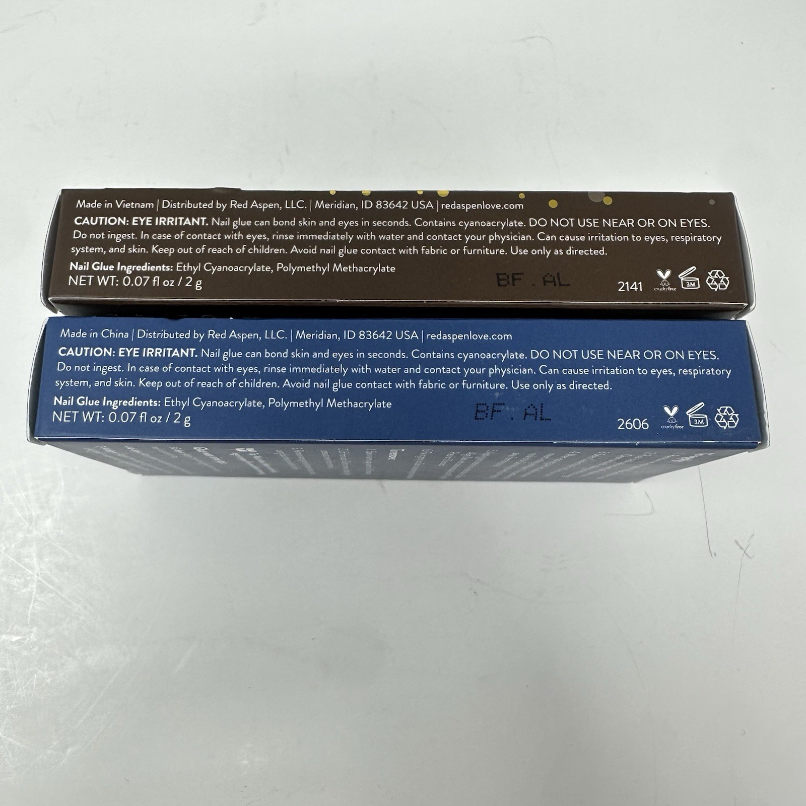 x2 Red Aspen – Nail Dashes Press-On Nails, Glitter Blue & Cinnamon + Cloves