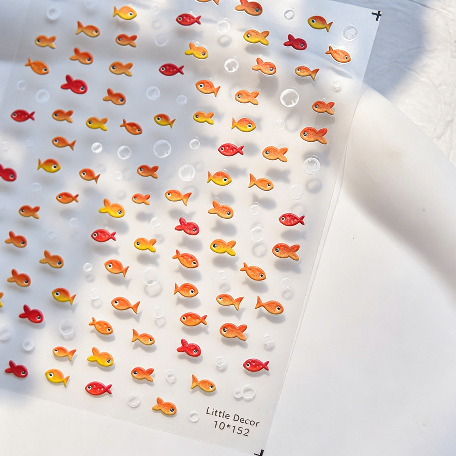 Xiaohongshu Viral Cute Mini Goldfish Nail Stickers 2026 New Cartoon Lovely Manic