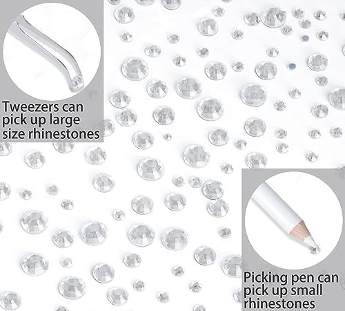 10000 Pieces 5 Mixed Size Clear Hotfix Rhinestones for Crafts Clothes Nail Art w