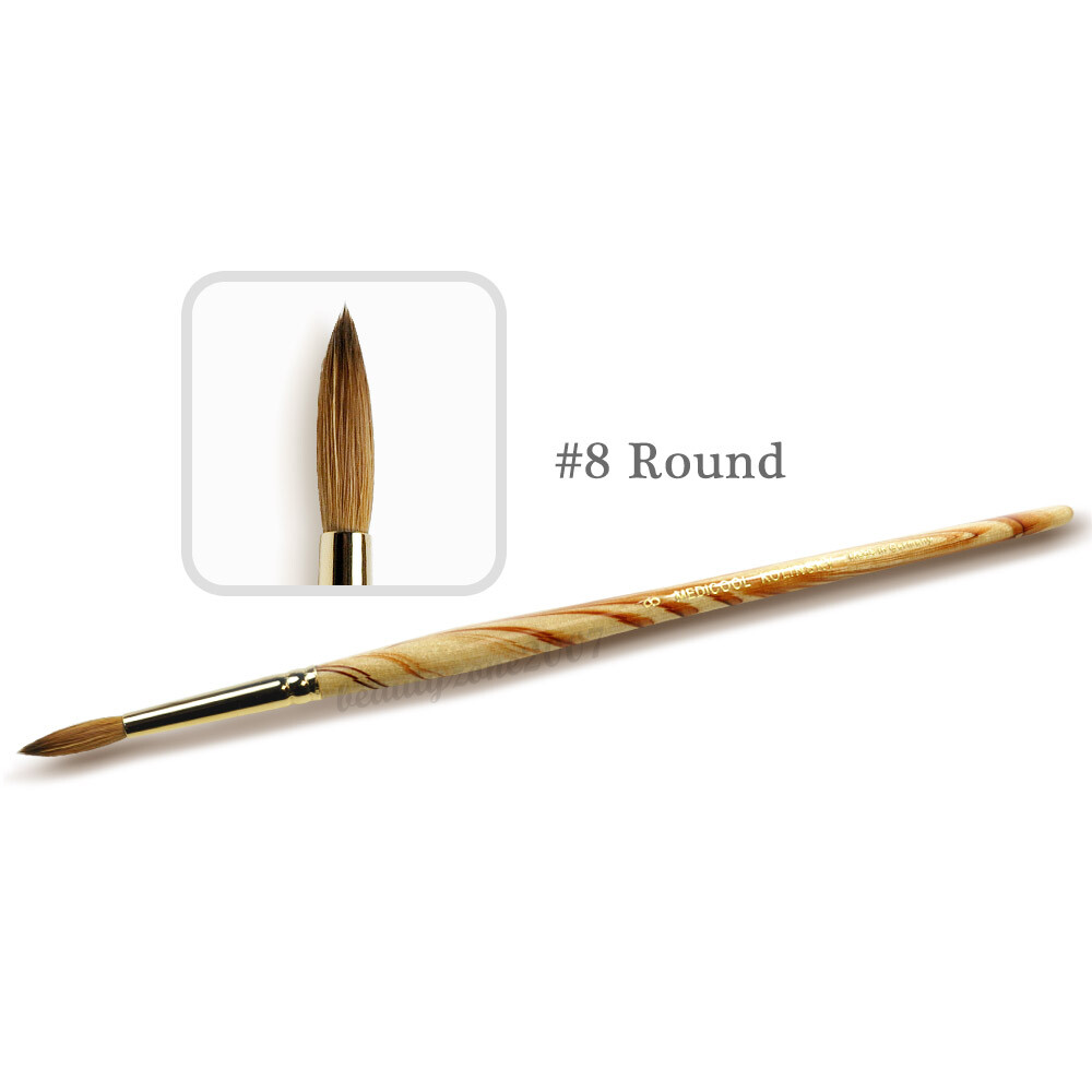 Medicool Kolinsky 100% Sable Acrylic Nail Brush – #8 Round
