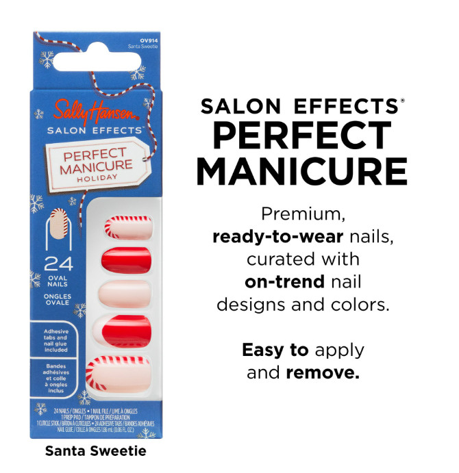 Sally Hansen Salon Effects® Perfect Manicure, Santa Sweetie, Press On Nails