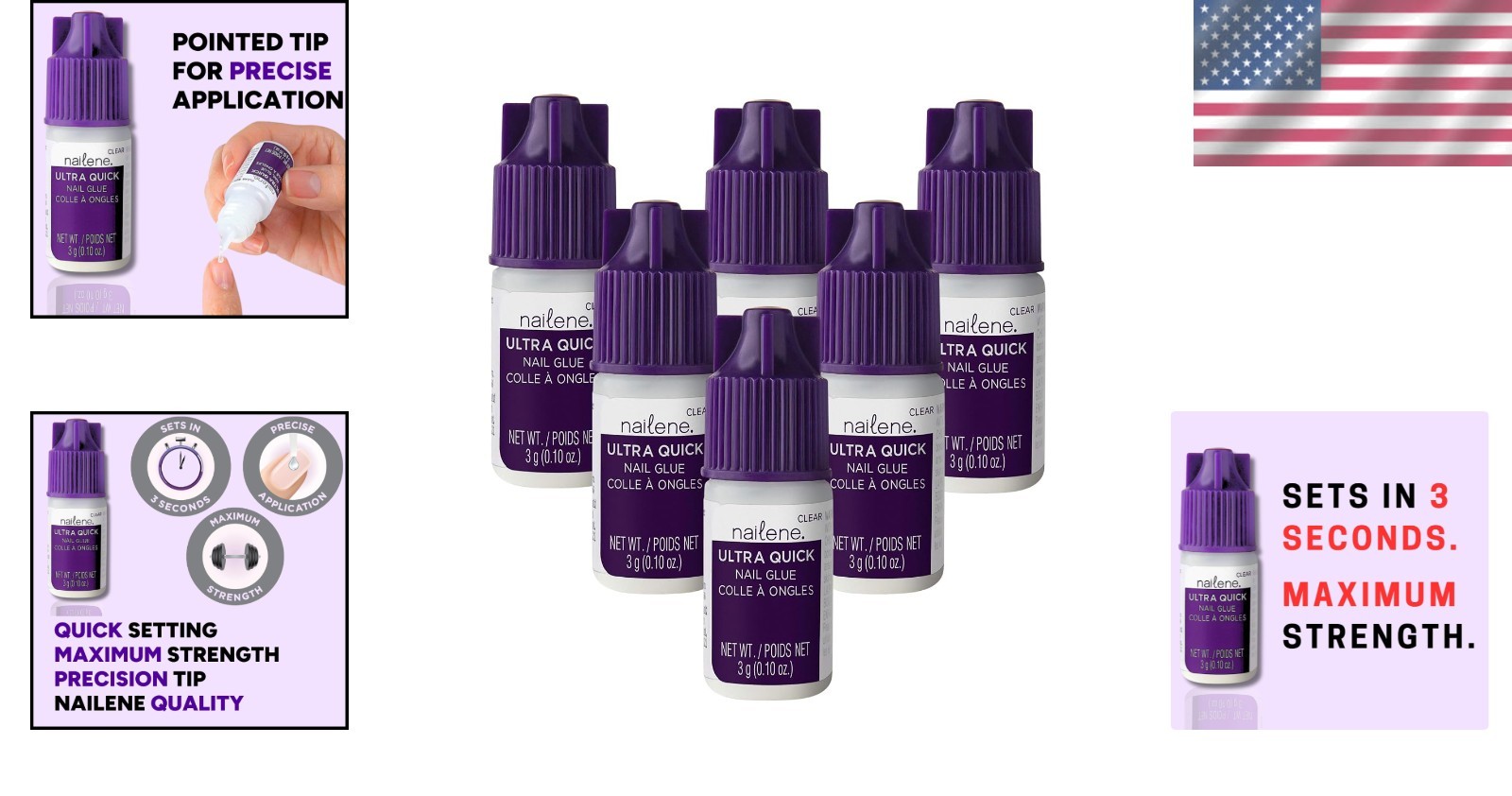 Maximum Strength Nail Glue – Ultra Quick 6 Pack for Press-Ons and Nail Repairs