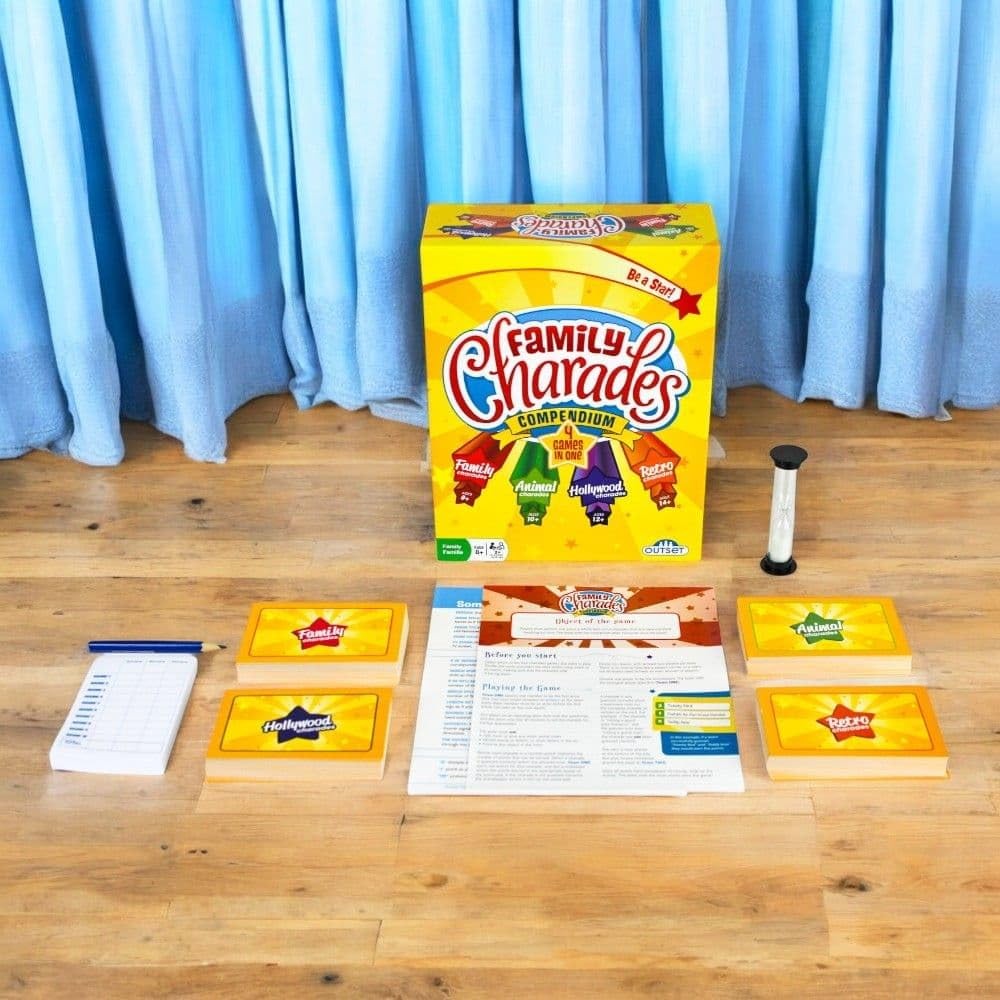 Family Charades Compendium 4-in-1 Game by Outset Multicolor