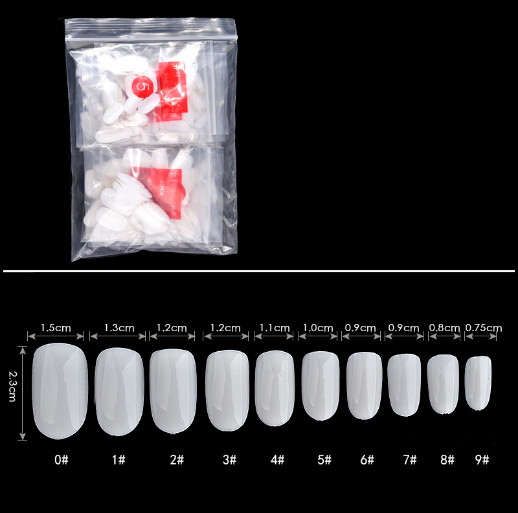 500PCS Oval Acrylic false Nail Fake Decorations Stickers Beauty Tool