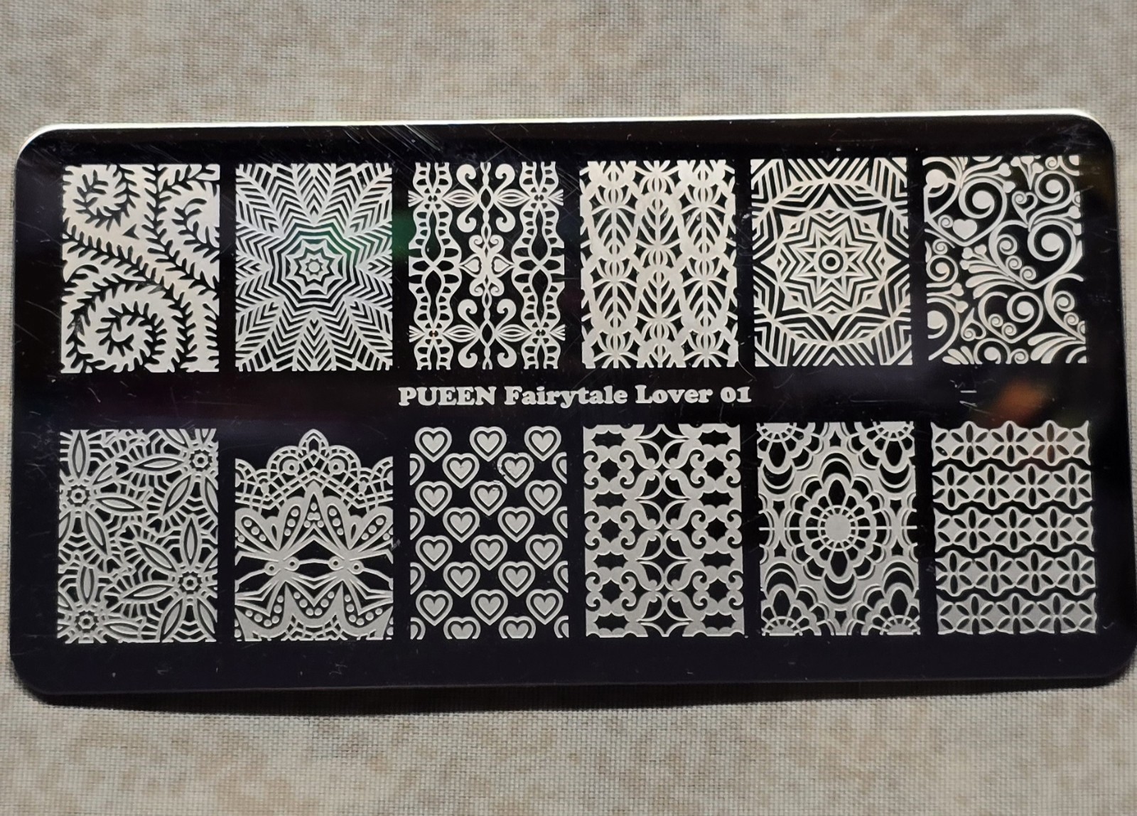Nail Art Stamp Plate Pueen Fairytale Lover 01 Hearts Love Kaleidoscope