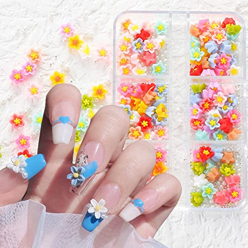 3D Flower Nail Charms,3D Elegant Camellia Nail Art Decals for Acrylic Nails