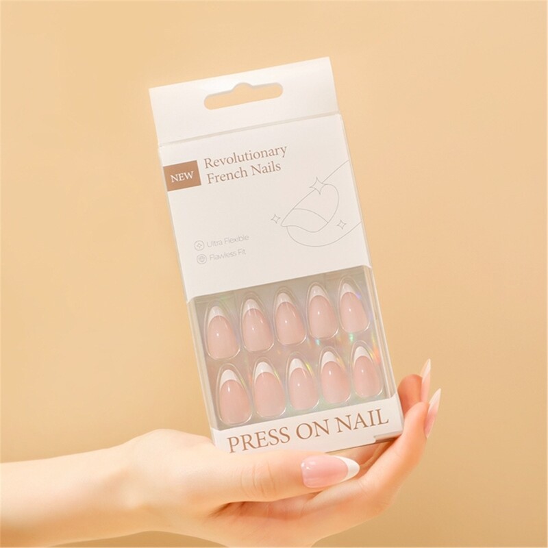 Medium Almond Press On Nails 30Pcs Set for Natural Looking Acrylic False Nails