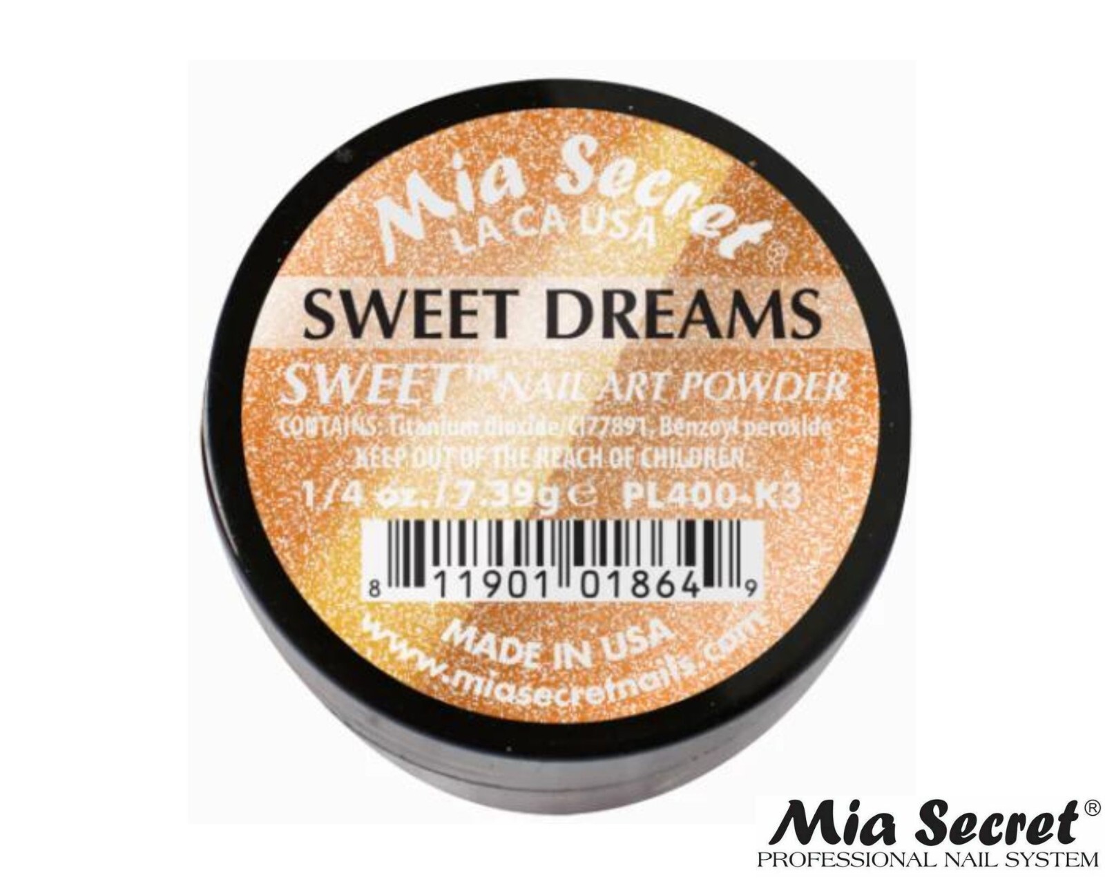 MIA SECRET Nail Art Powder 1/4oz- Sweet Dreams (SWEET COLLECTION)