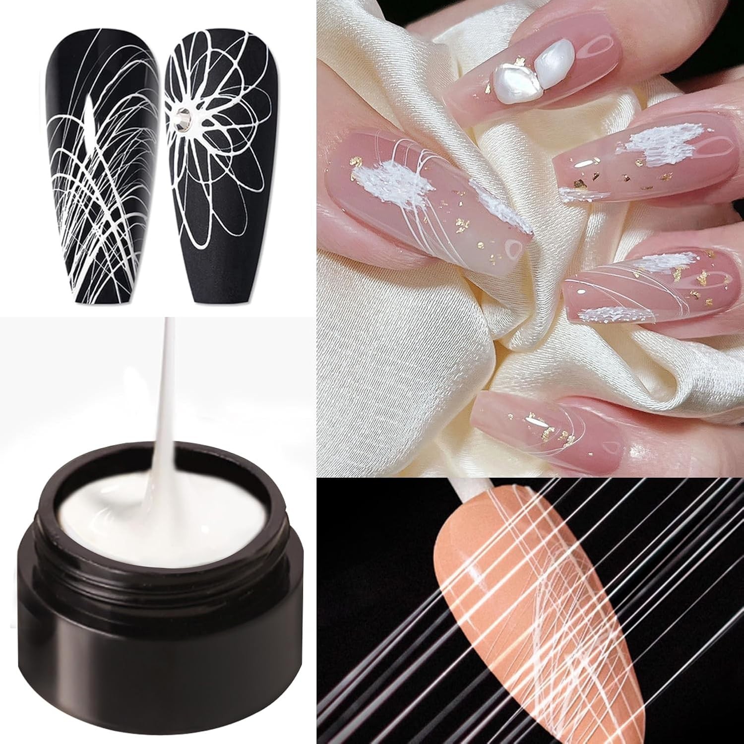 Luxurious White Gel Nail Painter for Stunning DIY Art – Long-Lasting Finish