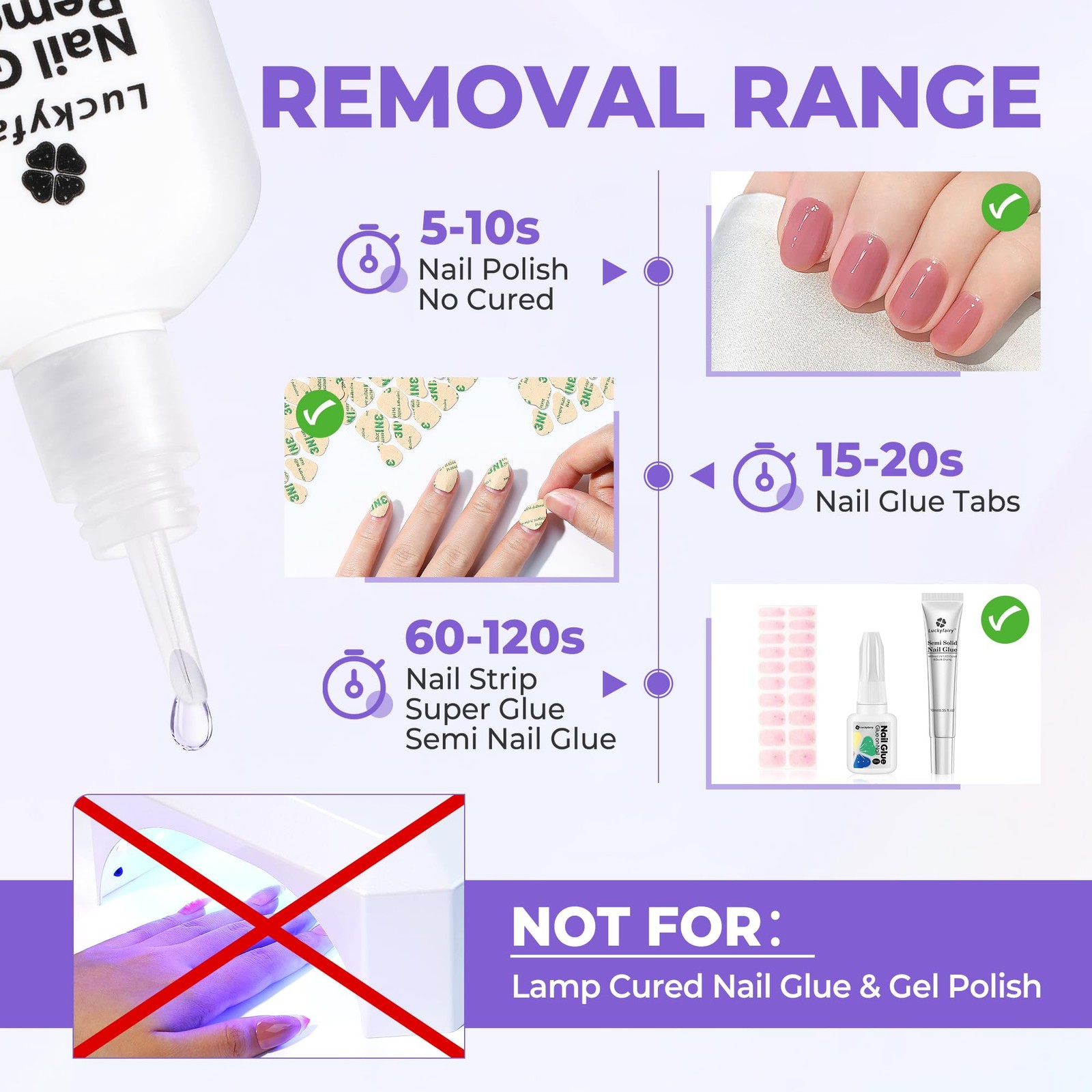 Luckyfairy 30ml Nail Glue Remover: Multi-functional Press On Remover,…