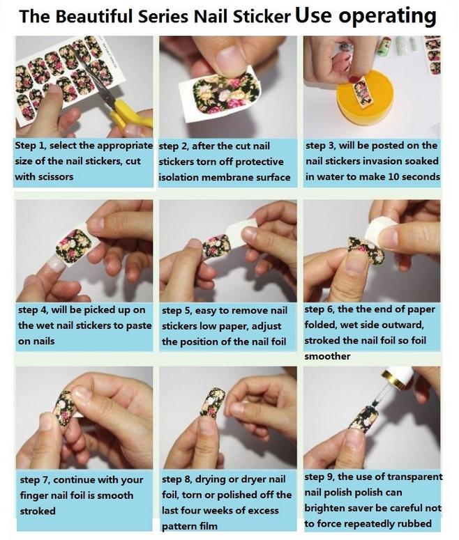 Multicolour Glittery Nail Shape Art Sticker Sheet Decal Decoration Manicure
