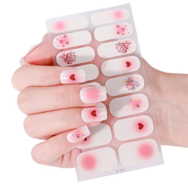 Valentine s Day Full Wrap Nail Stickers Nails Polish Strips Manicure Accessories