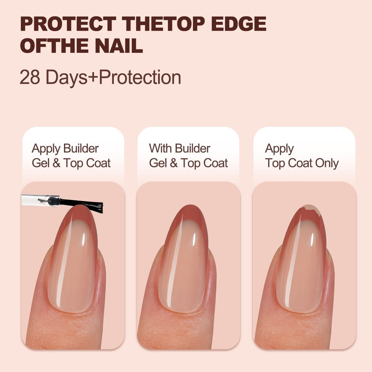 Gel Nail Kit – Pink Deep Short Squre French Tip Press on Nails Kit with Nail Gel