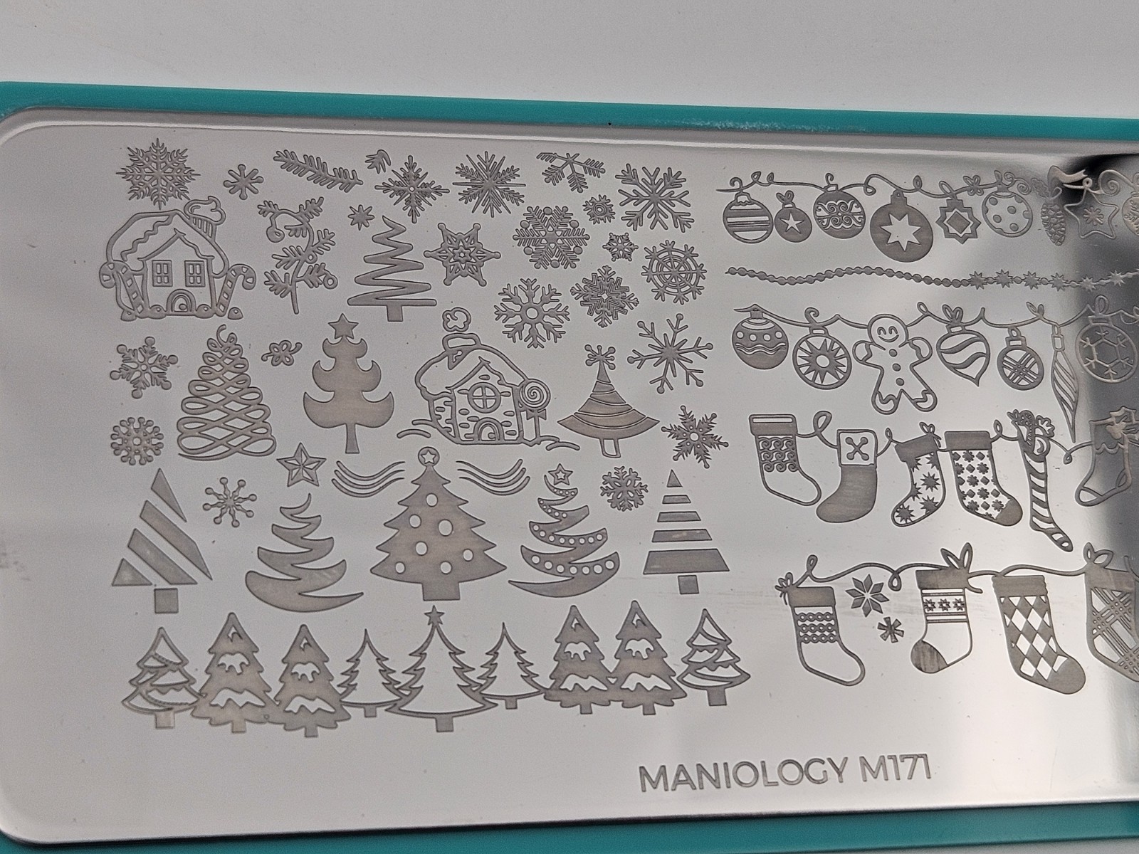 Maniology M171 Christmas Tree Stocking Gingerbread Party Nail Stamping Plates