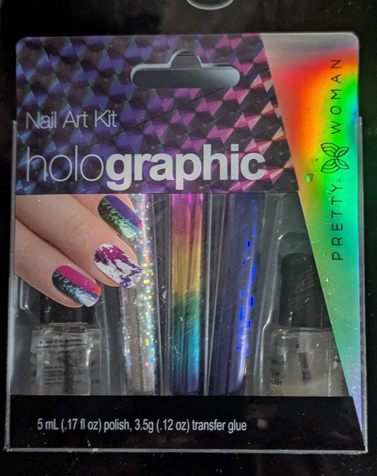 “Nailed It! 💖 Pretty Woman Holographic Nail Art Kit – 6 Foils, Glitter & Sequin